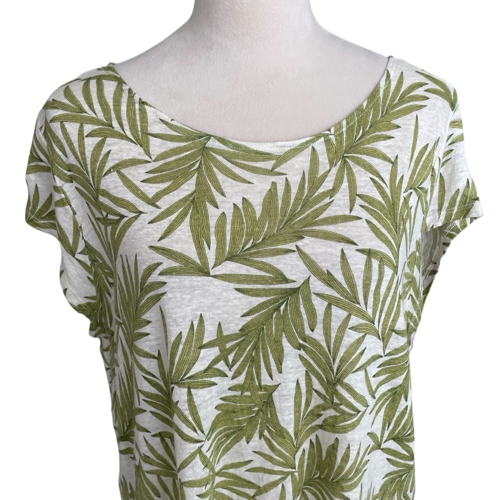 Nicole Miller Linen Leaves Top Women Size XL Resort Wear Casual Comfy Beachy - Picture 4 of 7